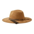 thumbnail image 3 of Wide Flat Brim Fedora Hat Women Suede Panama Rancher Hat, 3 of 8