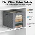 thumbnail image 3 of Clothes Storage Bin with Metal Frame: 6-Pack Stackable Closet Lid & Clear Window, Sweater Boxes for Bedding Clothing Organizer 40L, 3 of 4