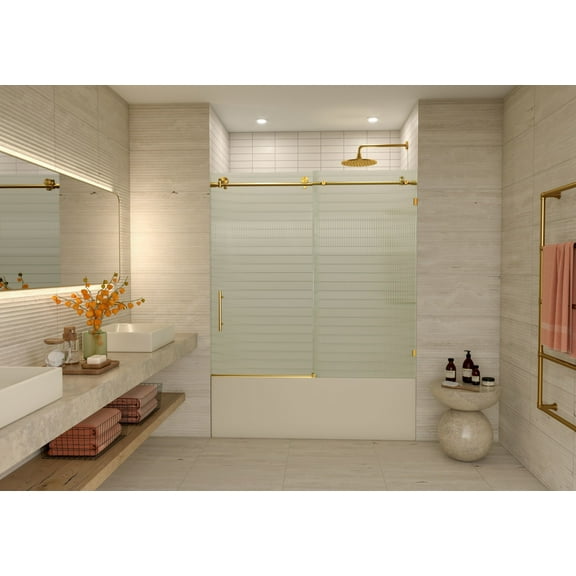 Glass Warehouse Bflsld-60-L Galaxy 60" High X 60" Wide Sliding Frameless Shower Door -