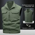 thumbnail image 2 of Riecok Mens Fall Vest Lapel Neck Sleeveless Jackets Zip up Coats with Pockets Casual Trendy Outerwear, 2 of 6
