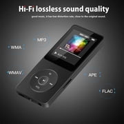 Hi-Fi Lossless Sound MP3 Walkman Player 1.8 Inch Screen Portable Music Player Support FM Radio Recording APE FLAC MP3 WMA WAV AAC LC JPG BMP TXT Black White Dark Blue