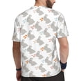 thumbnail image 2 of Wukai Gray Rabbit Print Men's Short-Sleeved Mesh T-Shirt,Quick-Dry Short Sleeve Workout T-Shirt-X-Small, 2 of 8