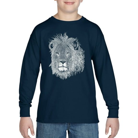 Boy's Word Art Long Sleeve - Lion
