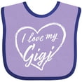 thumbnail image 3 of Inktastic I Love My Gigi in White Chalk Heart Boys or Girls Baby Bib, 3 of 4