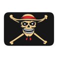 thumbnail image 1 of Alfombra de baño antideslizante supersuave con diseño de calavera y huesos cruzados para baño, cocina, dormitorio, hogar, 15,75 x 23,62 pulgadas, 1 of 6