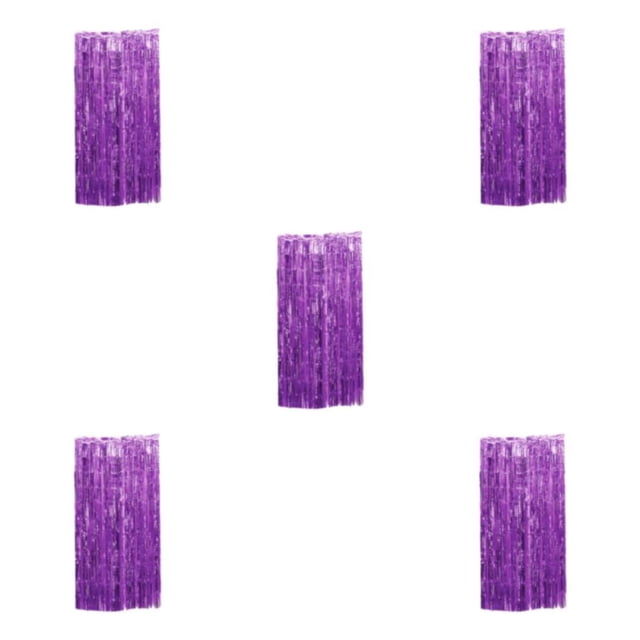 Youkk Rideau Ingrédients Sûrs Grand Application en Feuille Non Toxique Inodore Frange de Fond de Fête Violet 3*1m 5Ensemble