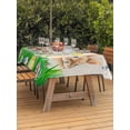 thumbnail image 2 of Outdoor Tablecloth with Umbrella Hole and Zipper, Easter Bunny Rectangle Table Cloth 60x102 Inch Waterproof Tablecloth, Spring Easter Eggs Floral Rustic Burlap Picnic Table Cover for Patio Camping, 2 of 7