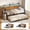 Brown, variant on Daybed Twin with Pop Up Trundle, Farmhouse Wooden Day Bed Frame with 3 Storage Drawers and Shelves, Twin to King Daybed with Charging Station and LED Lights for Bedroom, Guest Room, White