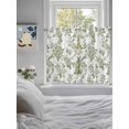 thumbnail image 4 of Tier Curtains 45 Inches Long, Sage Green Flower Window Treatment Curtain Drapes, Vintage Country Rose Leaf Floral Window Half Privacy Curtains for Bedroom Bathroom, 42"x45", 2 Panels, 4 of 7