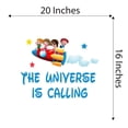 thumbnail image 4 of The universe is Calling Quote Lettering Wall ArtWall Decal Decoration The universe is Calling Adventurous Space Cartoon Space Decorating Ideas for Child's Bedroom Size: 20 In(W) x 16 In(H), 4 of 5