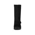 thumbnail image 6 of BLISSFUL STEP Women's Buckle Zipper Block Heel Combat Boots Black 9, 6 of 7