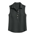 thumbnail image 3 of Posijego Women's Sleeveless Tank Tops Button-Up Collared Blouses Business Casual Office Work Tank Tops for Women, 3 of 7