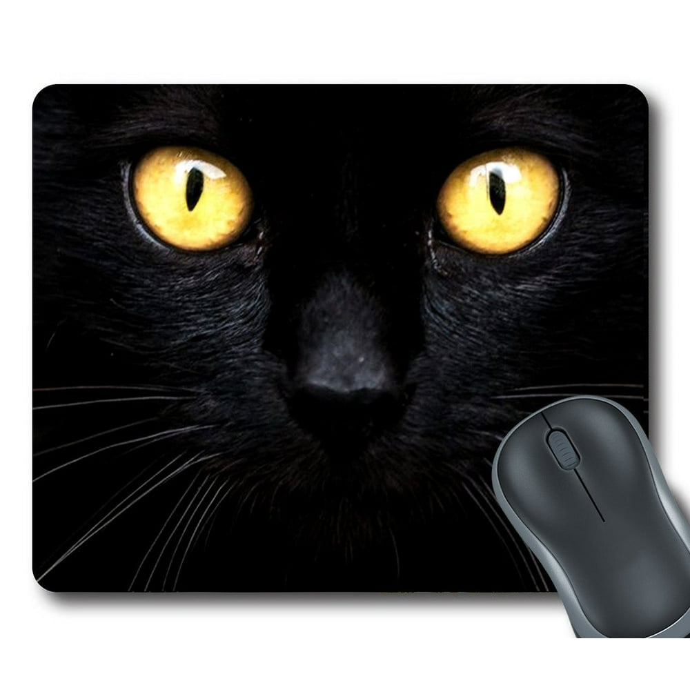 GCKG Black Cat in The Dark Mouse Pad Personalized Unique Rectangle