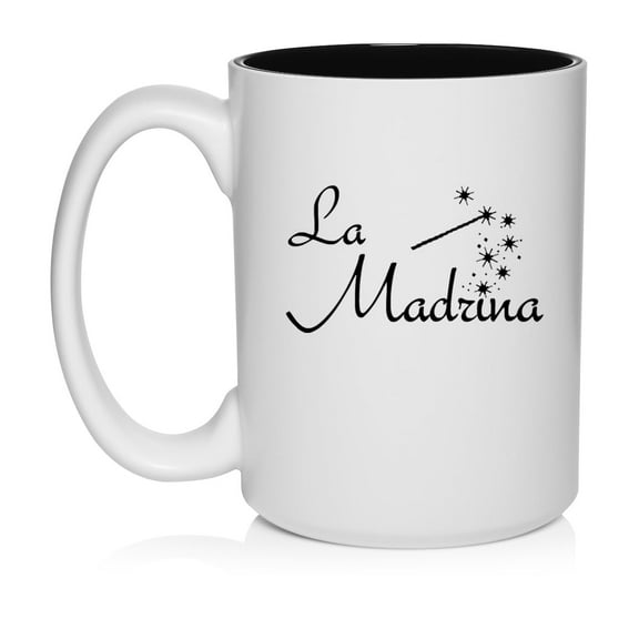 La Madrina Christening Baptism Godmother Ceramic Coffee Mug Tea Cup Gift (15oz White)