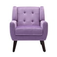 thumbnail image 5 of UIXE Velvet Accent Chair Modern Upholstered Arm Chair for Living Room Bedroom Office Room, Purple, 5 of 6