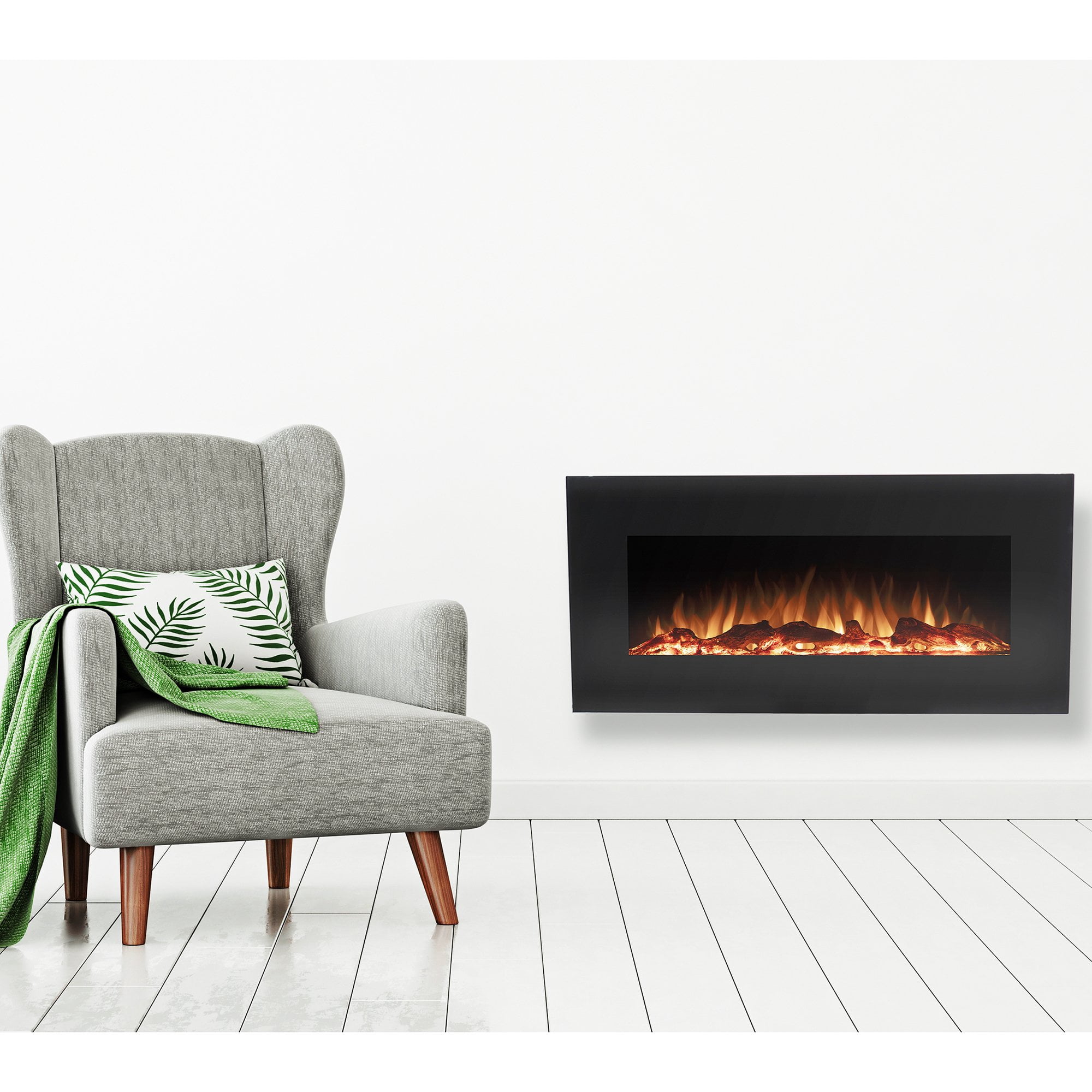 EdenBranch 42” Wall Mounted or Freestanding Electric Fireplace w/Bluetooth  Speaker - Walmart.com