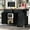 Black, variant on Yoneston 53.5'' Modern Kitchen Island with Power Outlet, Kitchen Storage Island with Drop Leaf & Spice Rack and 2 Drawer, Rolling Kitchen Cart for Home,Dining Room, White