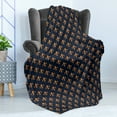 thumbnail image 4 of Fleur De Lis Soft Flannel Fleece Throw Blanket, Floral Pattern with Pointed Buds and Curved Leaves Western Motifs, Cozy Plush for Indoor and Outdoor Use, 50" x 70", Indigo Orange, by Ambesonne, 4 of 5