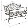 thumbnail image 6 of SAFAVIEH Abner Outdoor Patio Wrought Iron Garden Bench, Rustic Brown, 6 of 7