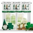 thumbnail image 2 of Kitchen Valances for Window, St. Patrick's Day Dwarf with Gold Coin and Horseshoe Light Filtering Rod Pocket Valance Curtain, Green Plaid Short Curtains Window Topper for Bedroom Living Room 42x12in, 2 of 9