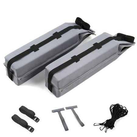 Aqzb 1 Set Universal Car Soft Roof Rack Pads Luggage Carrier System for Kayak Surfboard Canoe Include 2 Heavy Duty Tie Down Straps 2 Tie Down Rope 2 Quick Loop Strap _Clearance Roof Bracket