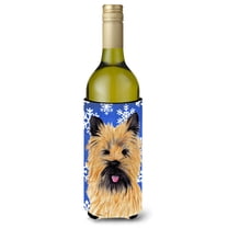 Cairn Terrier Winter Snowflakes Holiday Wine Bottle Hugger