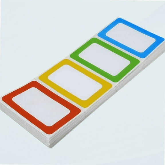 Name Tag Labels Stickers Large 250 Colorful 89x57mm 5 Colors Waterproof Adhesive Name Tags Sticky Labels for Clothes Office School Presents Kitchen Food Bottles Folders and Birthday Parties