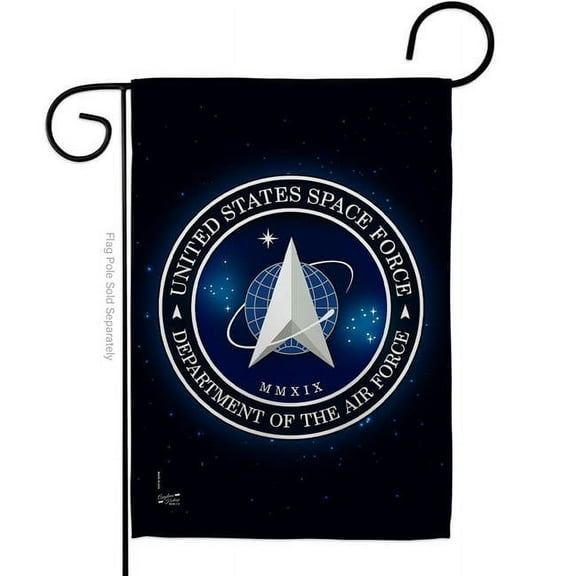 Breeze Decor  Space Force Garden Flag Armed Forces 13 x 18.5 in. Double-Sided Decorative Vertical Flags for House Decoration Banner Yard Gift