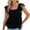 Womens Black Tank Tops, variant on HAPIMO Women's Summer Tank Tops Solid Color Print Tops Square Neck Blouse Ruffle Ruched Trim Camisole Sleeveless Shirts for Girls Pleat Flowy Camis Vest Black XL