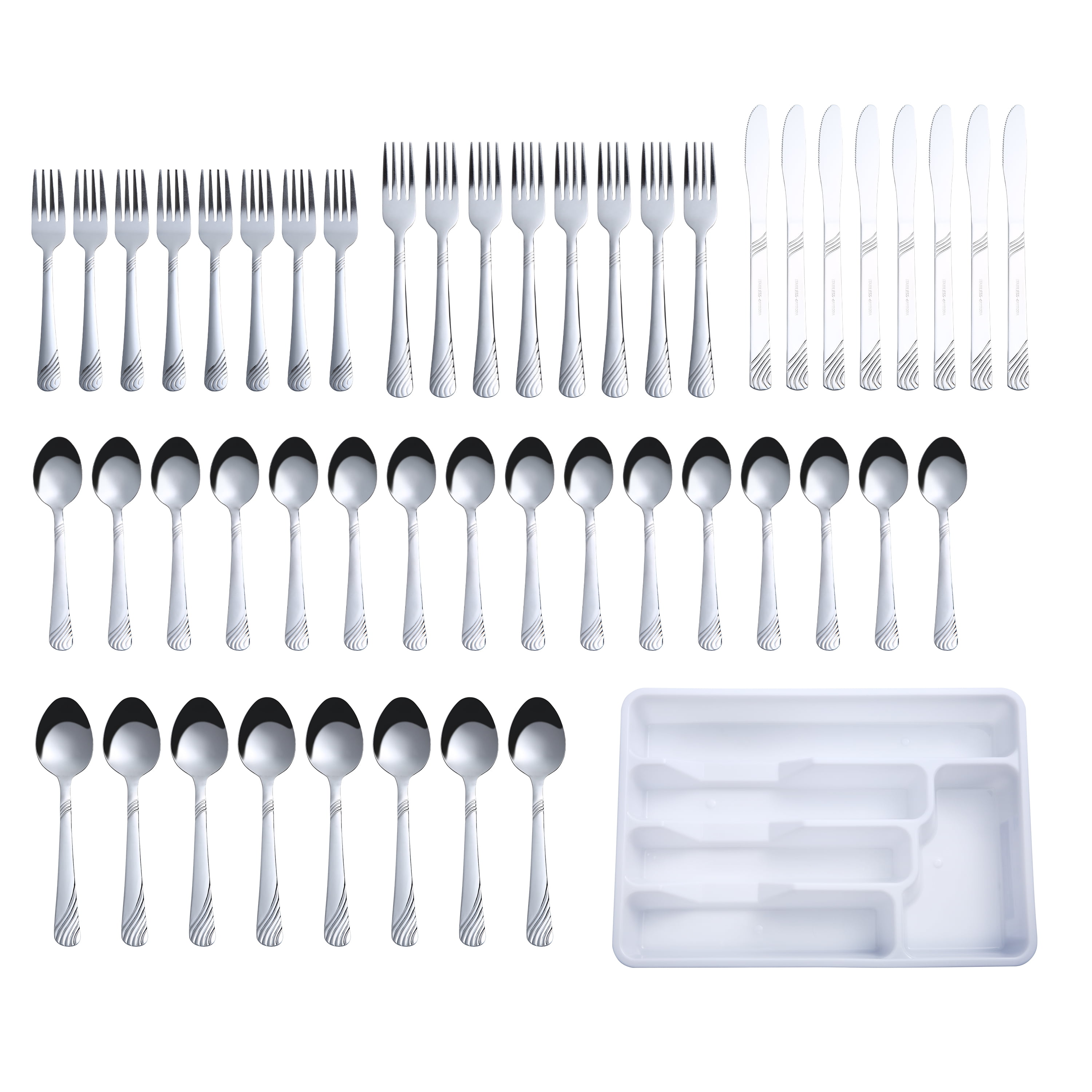 Mainstays Elena Stainless Steel 8-Compartment Kitchen Utensil