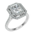 thumbnail image 2 of Dash Jewelry 2 Ct Radiant Cut Moissanite Ring - Double Halo Design for Women - 14K White Gold Plated Engagement Ring - Beautiful Gift for Women - Timeless Design for Any Occasion, 2 of 6