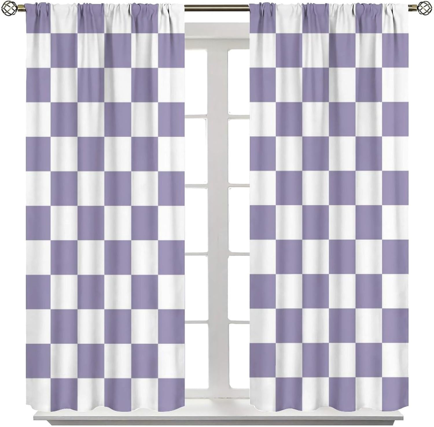Flower Green Kitchen Curtains, Blue Pink Daisy Wildflower Floral Botanical 3-Piece Kitchen Curtain Valance and Tiers Set 36 Inch Length, Rod Pocket Half Window Curtains for Cafe Living Room Bathroom