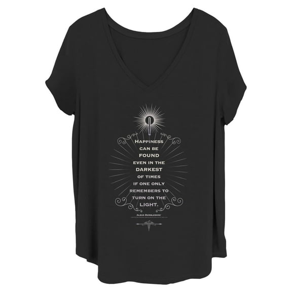 Women's Harry Potter Dumbledore Happiness Quote Graphic T-Shirt