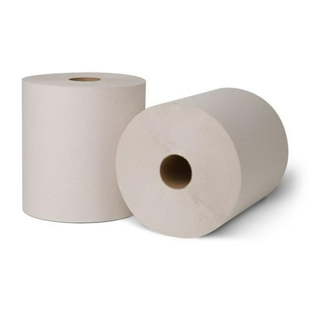Wausau 8031400 PEC 8 in. x 800 ft. White EcoSoft Green Seal Unbleached Roll Towel - Pack of 6