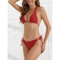 thumbnail image 2 of DARING DIVA Women's Cozy Triangle Halter Bikini Sets X-Large Red, 2 of 6