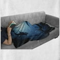 thumbnail image 6 of Shark Soft Flannel Fleece Throw Blanket, Silhouette of the Fishes Swimming at Twilight Night Moon Mystic Sea Scenery, Cozy Plush for Indoor and Outdoor Use, 60" x 80", Dark Blue, by Ambesonne, 6 of 6