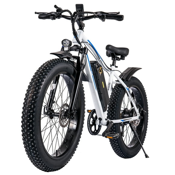 Cinverter 26" X 4.0" Electric Bike for Adults, 500W Motor 48V 696Wh Removable Battery 85km Max Range 32km/h Speed Fat Tire Electric Bicycle, Shimano 7-Speed Gear Snow Beach E-Bike