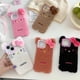 thumbnail image 2 of Sanrio-funda de teléfono de piel de felpa 3D para Iphone, carcasa a prueba de caídas con bonito lazo, Hello Kitty, temporada de otoño e invierno, 11, 12, 13, 14, 15 Pro Max, 2 of 5