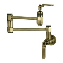Kingston Brass KS5103KL Whitaker Two-Handle 1-Hole Wall Mount Pot Filler Faucet in Antique Brass