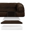 thumbnail image 2 of Furhaven Cama ortopédica para perros grandes con refuerzos extraíbles y funda lavable, para perros de hasta 125 libras - Sofá de felpa y gamuza - Espresso, Jumbo Plus/XXL, 2 of 5