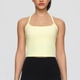 thumbnail image 2 of Stamzod Workout Tank Tops for Women Tight Racerback Scoop Neck Athletic Yoga Shirts with Built In Bra Yellow S, 2 of 9