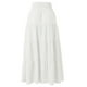 thumbnail image 5 of Falda midi Prolriy de verano para mujer, elástica, de cintura alta, estilo bohemio, informal, con cordón, corte A, color blanco, talla XL, 5 of 8