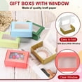 thumbnail image 3 of Uxcell Small Rectangle Kraft Paper Boxes with Window, 30 Pack Candy Party Favor Gift Box, Emerald Green/Lime Green/Gold, 3 of 6