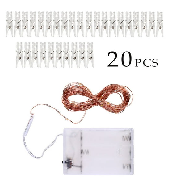Famure Clip light-17Ft 50Led Photo Clip Usb Led String Lights Fairy