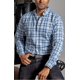 thumbnail image 5 of Camisa Hombre Casual Cuadros Azules, Gris, Negros Moon & Rai, 5 of 6