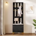 thumbnail image 3 of HMYG Coat Rack Set with Shoe Bench and Cushion,Coat Rack Front with Hooks,Shoe Cabinet with Drawers and Doors, 3 of 12