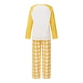 thumbnail image 3 of AceBaby Family Matching Christmas Pajamas Set Letter Print Tops and Plaid Pants Holiday Pajamas Sleepwear, 3 of 7