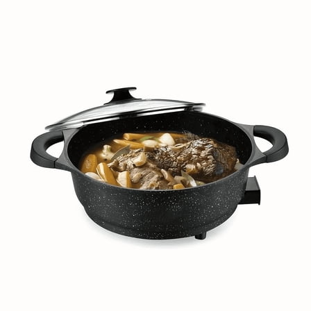 Electric Skillet, Nonstick Electric Frying Pan, 17.7 inch 7QT Multi-Cooker with Tempered Glass Lid, Family Size Griddle for Sautéing, Stir-Fry, Steaming