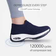 STQ Women's Walking Shoes Slip on Breathable Sneakers Navy US 8.5