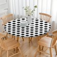 thumbnail image 3 of Black White Soccer Pattern Round Fitted Tablecloth with Elastic Edge,Dining Table Cover Waterproof,Outdoor Round Tablecloth for Camping,Dining,Indoor and Outdoor, 3 of 7